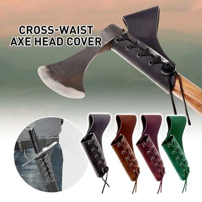 Medieval Viking Knight Sword Sheath PU Leather Axe Blade Cas