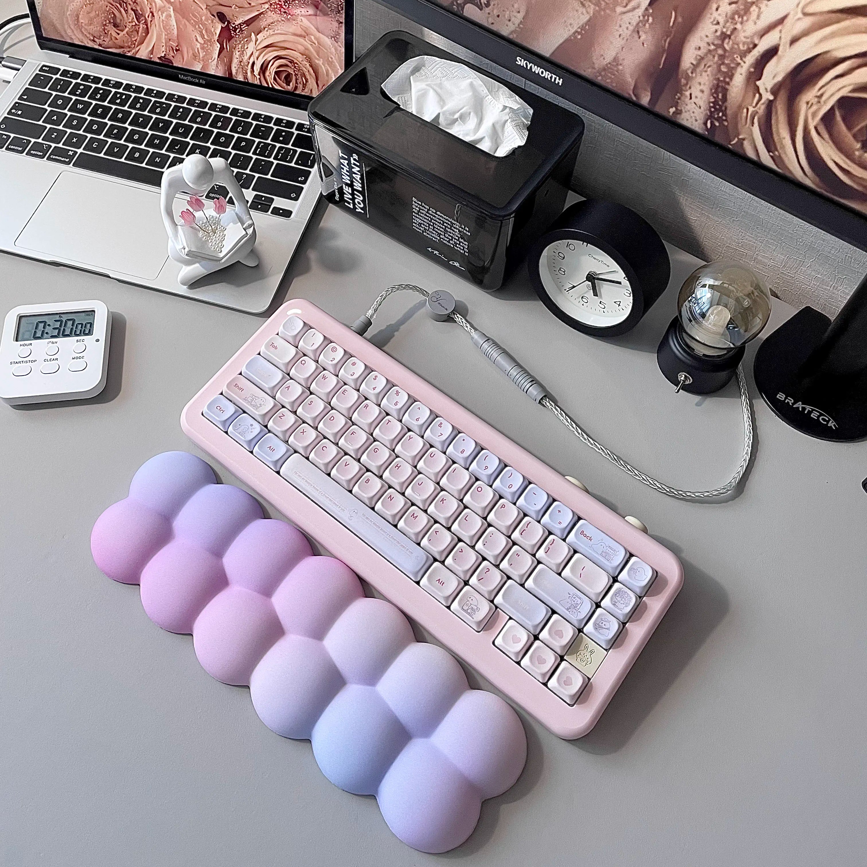 CybJoyMini泡芙云朵键盘手托鼠标手护腕护腕鼠标垫护腕65配列手托