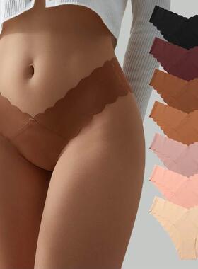 Seamless Ice Silk Underwear Ladies Low Waist Briefs Panties