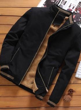 Autumn Mens Bomber Jackets Fleece Thick Winter Jacket Men