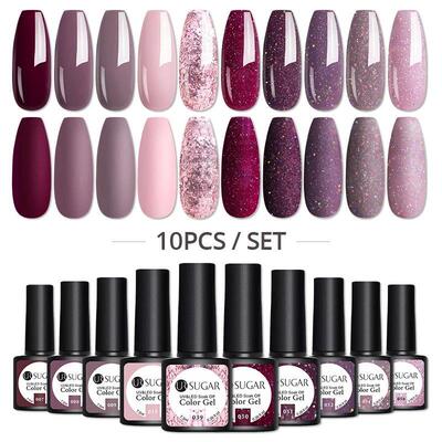 Gel Nail Polish Set 8/10Pcs Soak Off UV Gel Varnishes All Fo
