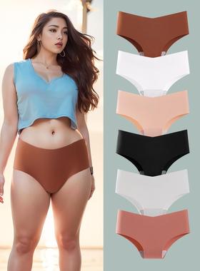 欧码内裤女高开叉白色大码性感半包臀比基尼透气瑜伽运动无痕内裤