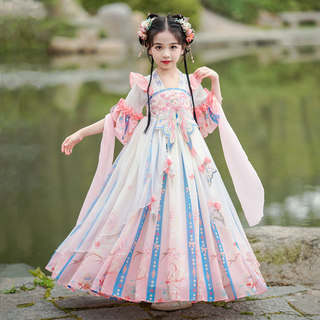 汉服女童连衣裙小女孩新中式公主裙儿童中国风超仙襦裙六一表演服