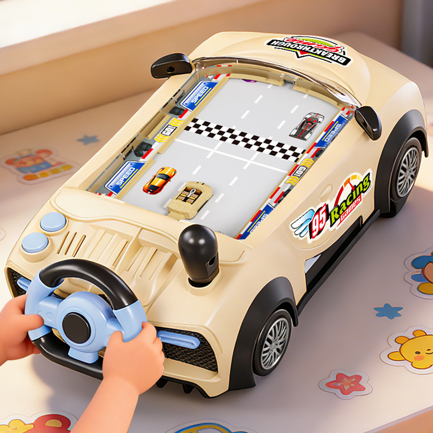 儿童赛车闯关大冒险避障游戏机玩具益智模拟器驾驶器方向盘开汽车