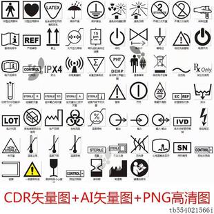 C312医疗食品卫生产品标签说明书认证图标示意图CDR矢量PNG高清图