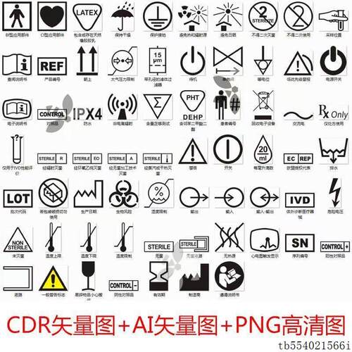 C312医疗食品卫生产品标签说明书认证图标示意图CDR矢量PNG高清图