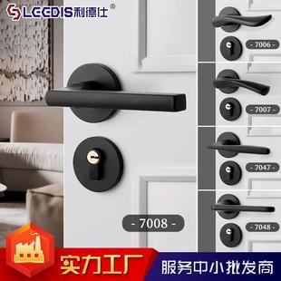 厂家直销家用室内房门锁卧室黑色实木门执手锁具卫生间静音分体锁