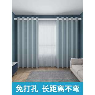 窗帘支架轨道罗马杆单杆加厚铝合金弹 3YK可伸缩窗帘杆免打孔安装