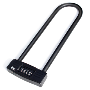 奥本 密码玻璃门锁U型锁 免钥匙长插挂锁防盗锁电动电瓶车锁7625