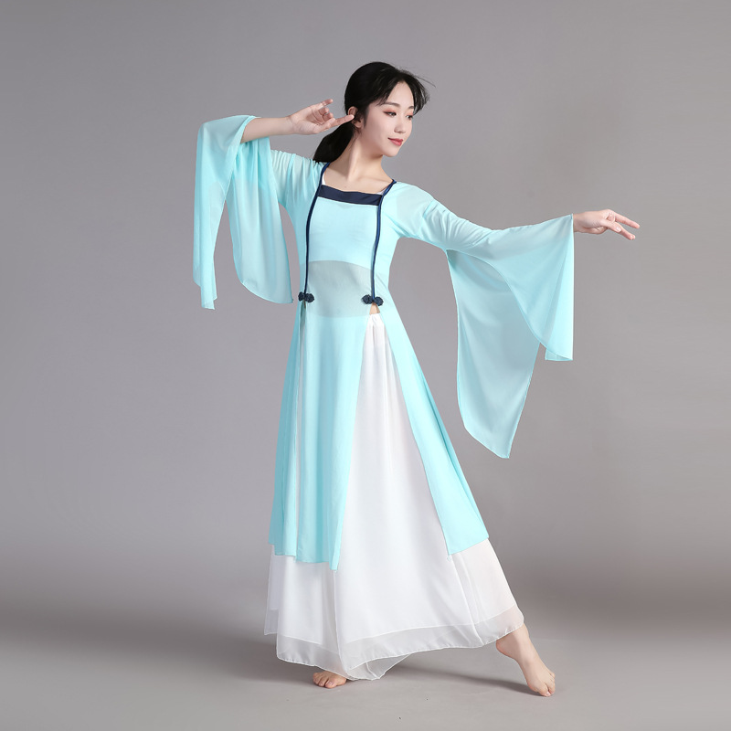 日本无印MUJIE古典舞蹈服练功服汉唐古风身韵纱衣飘逸中国民族舞