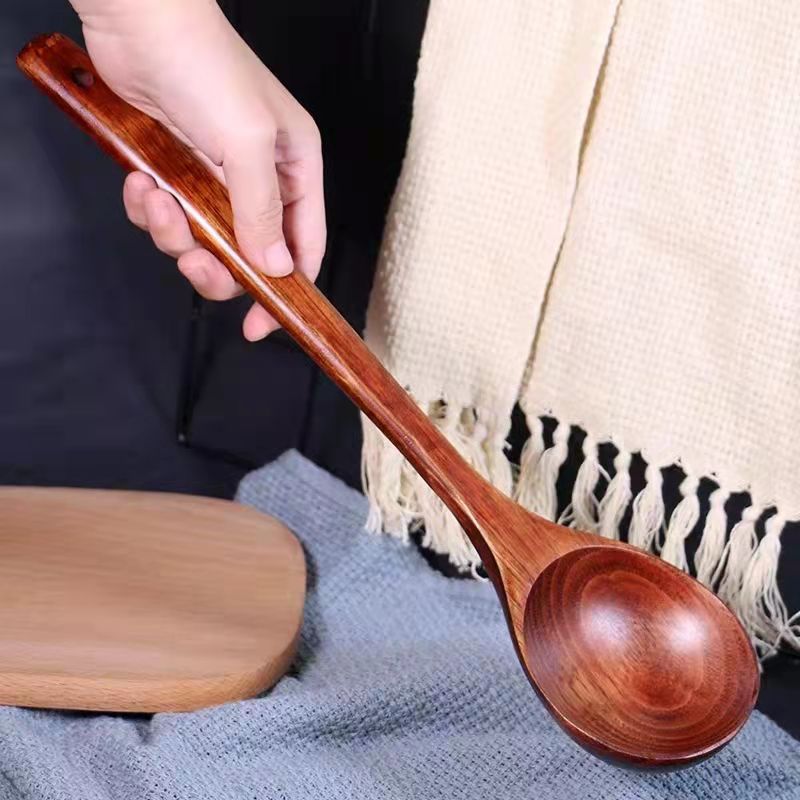 炒菜木勺加长手柄木汤勺可炒菜木勺仿古木汤勺家用不粘锅木勺子