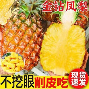 【树上熟】海南金钻凤梨甜芒果凤梨皮薄多汁孕妇水果整箱产地现摘