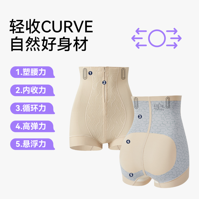 婷美高腰收腹提臀裤女夏季薄款强力收小肚子塑身产后塑形束腰内裤