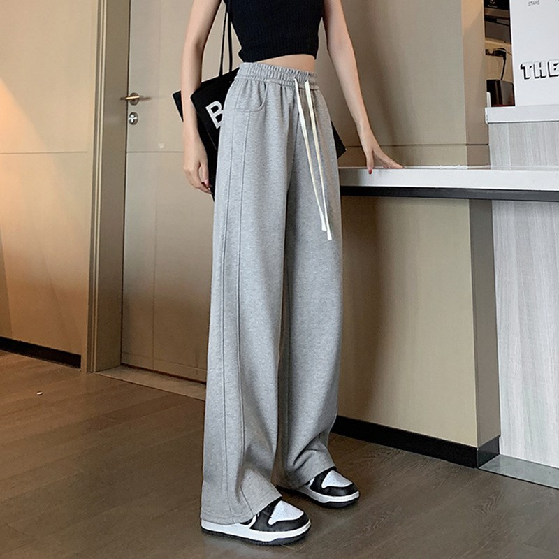 运动休闲裤子少女k生夏装2023新款初中高中学生宽松薄款直筒阔腿