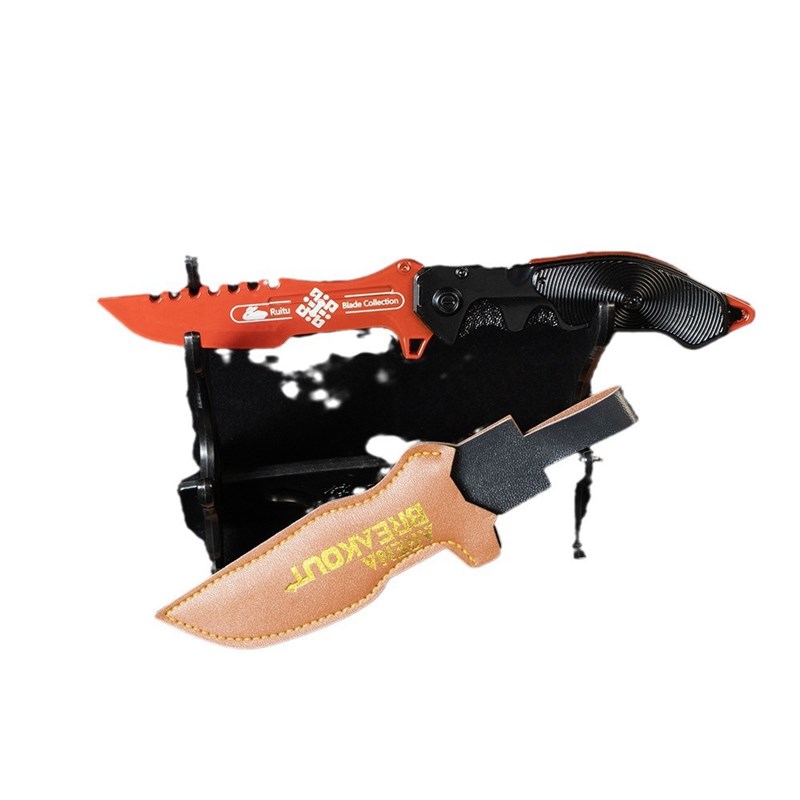 暗区突围周边合金小刀玩具模型瑞兔折刀胜利军刃武器摆件金属道具