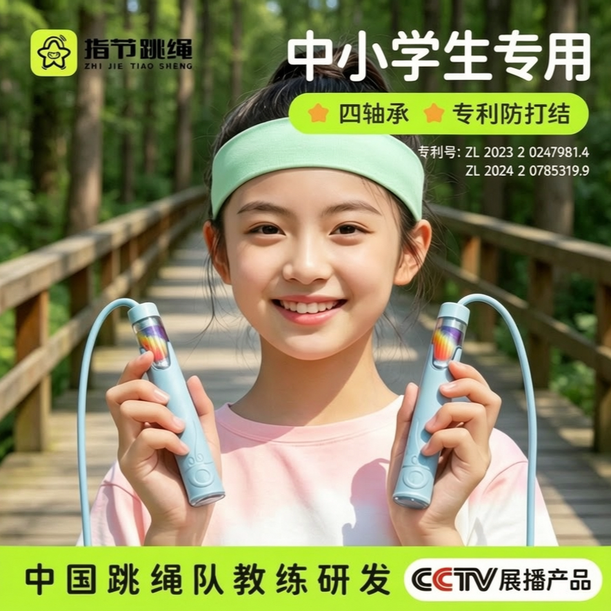 指节跳绳 特价 学习用品儿童小学生提数初中生考试中考绳子不打结