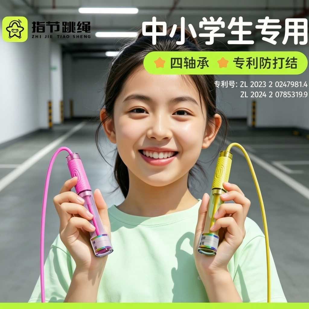 指节四轴承分段跳绳儿童小学生初学竞速可调节防滑手柄省力写姓名