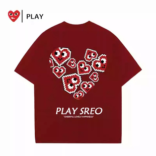 官方旗舰店正品PLAY纯棉短袖T恤男女款2026夏季新款宽松半袖上衣