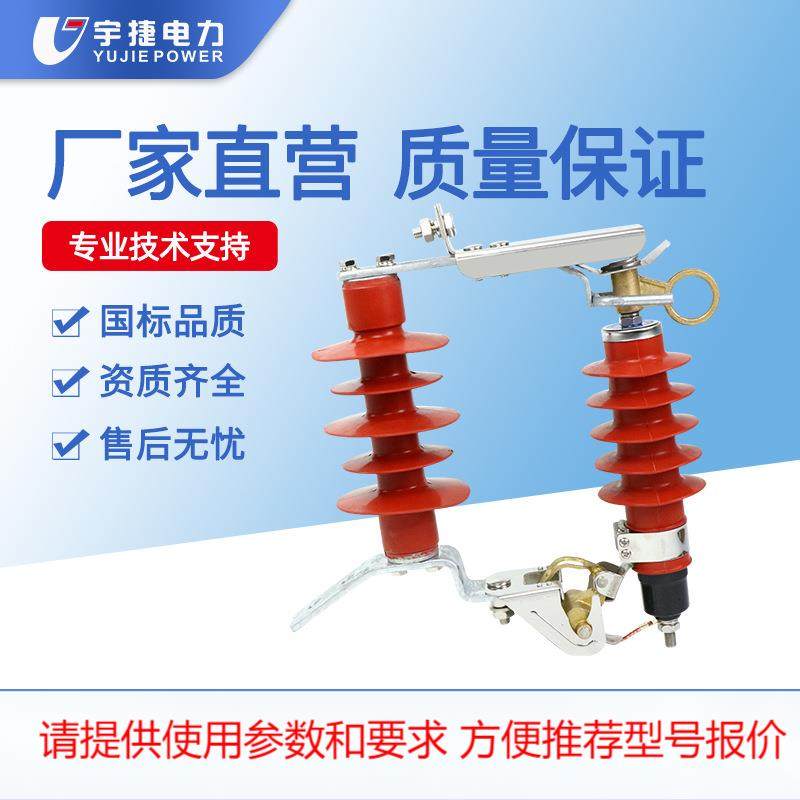 宇捷10KV可卸式避雷器YH5WS-17/50DL-TB户外跌落式氧化锌避雷器