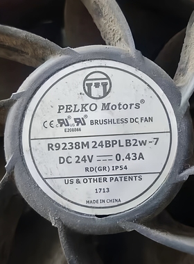 PELKO MOTORS R9238M24BPLB1w-7 DC24V 0.43A 9CM 9038变频器风扇