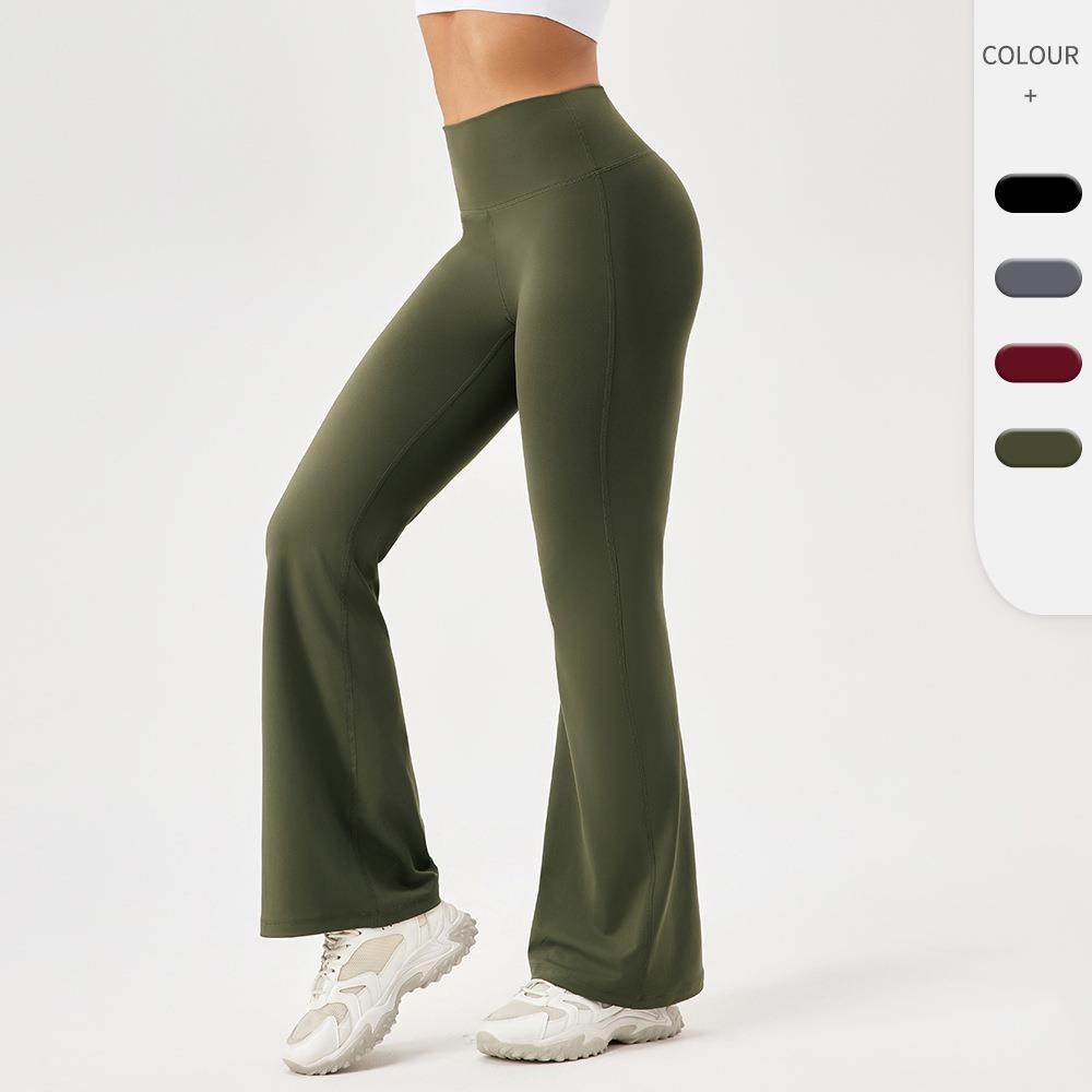 瑜伽喇叭裤女裸感高腰提臀跑步健身阔腿裤弹力速干运动长裤4202,运动/瑜伽/健身/球迷用品,瑜伽长裤,淘宝优惠券,粉丝福利购,淘宝优惠卷