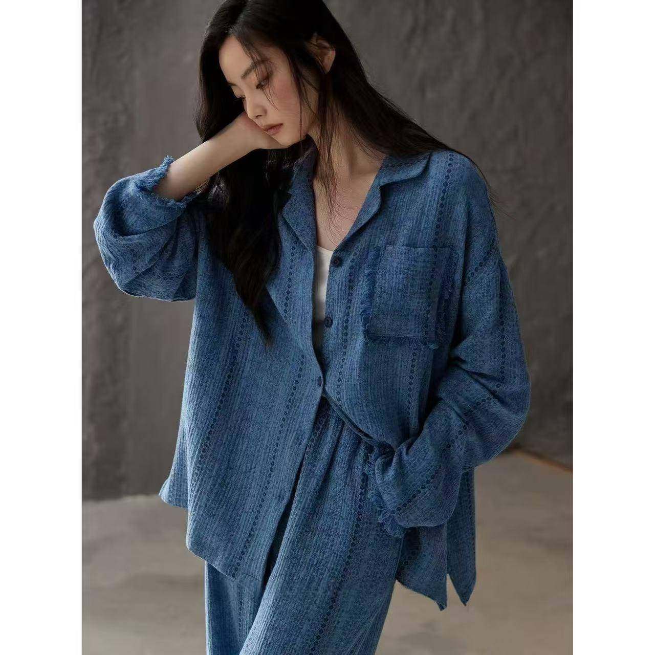 带胸垫纱长袖长裤睡衣女士春秋季新款休闲慵懒风可外穿家居服,女士内衣/男士内衣/家居服,睡袍/浴袍,淘宝优惠券,粉丝福利购,淘宝优惠卷