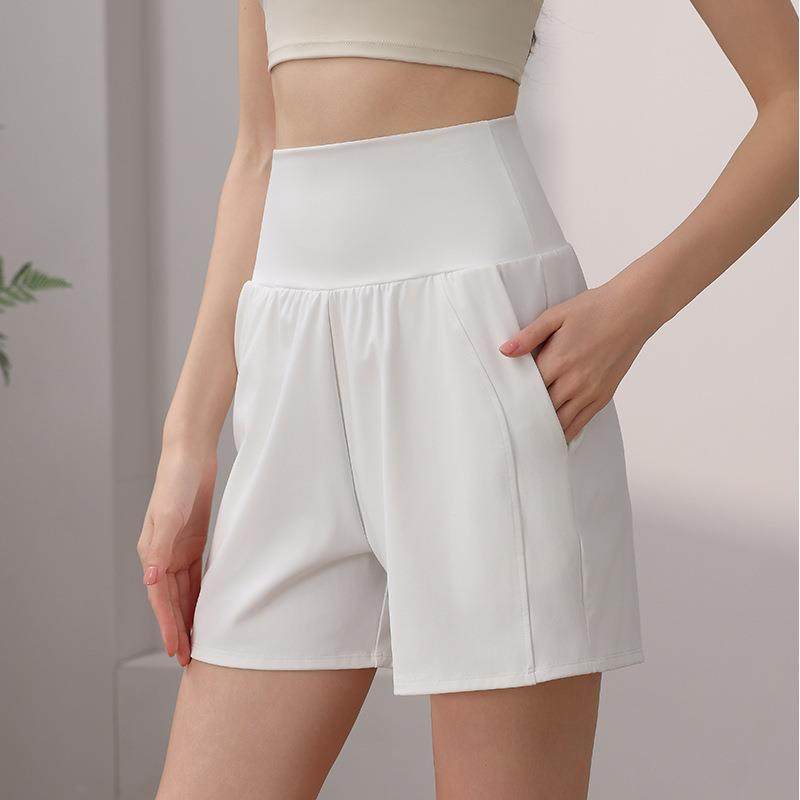 锦纶瑜伽运动五分裤女 超高腰收腹跑步短裤健身训练骑行裤中裤夏