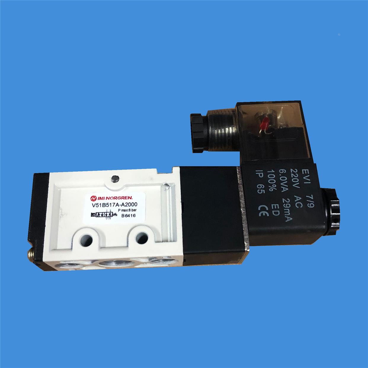 诺冠电磁阀V51B517A-A2000 NORGREN二位五通换向阀2分接口 AC220V