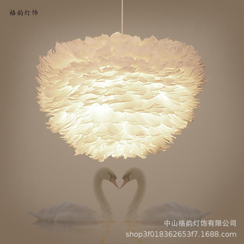 羽毛吊灯北欧创意简约时尚艺术温馨浪漫卧室装饰个性后现代灯饰
