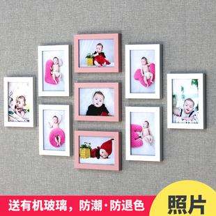 热销客厅洗照片做成照片墙装 免打孔相框墙挂墙10寸组合 饰创意个性