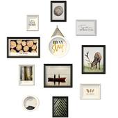 热销竖版 饰简约现代玄关相片墙相框墙创意挂墙墙上组合免 照片墙装