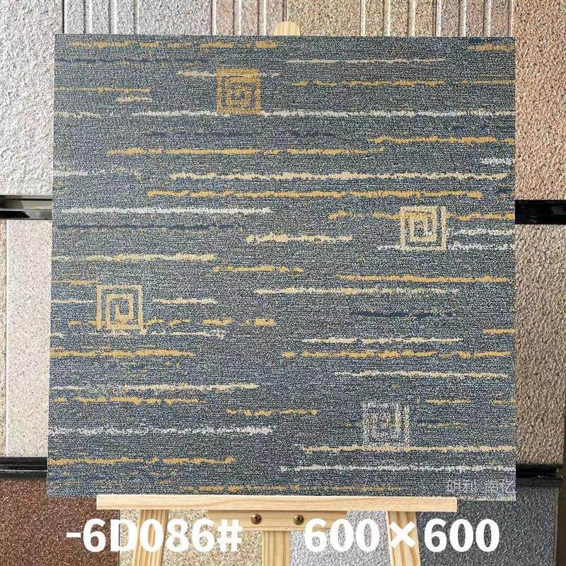热销布纹瓷砖亚麻布艺地毯砖600X600酒店客厅商铺灰色阳台书房仿