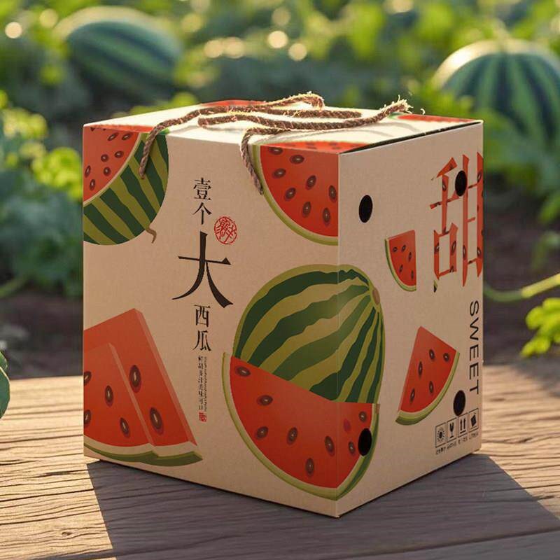 热销西瓜包装盒礼品盒榴莲礼盒包装盒麒麟西瓜箱子8/10斤装西瓜包