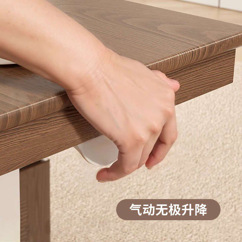 热销实木床边桌气动升降带万向轮沙发小桌子床边几可调节桌板胡桃