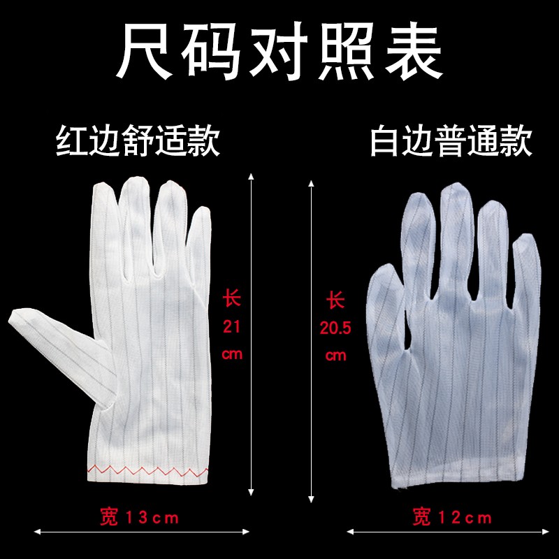 热销防静电手套条纹双面手套无尘车间防尘透气手套防护手套夏季