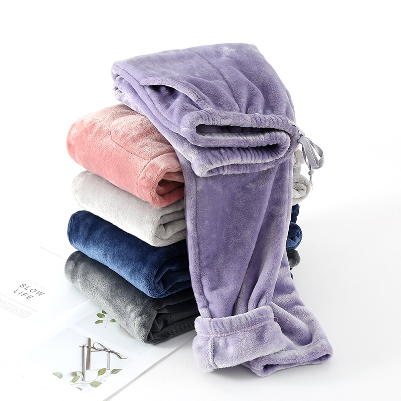 日本品质特厚400克重女睡裤长裤冬季珊瑚绒法兰绒家居裤可外穿束