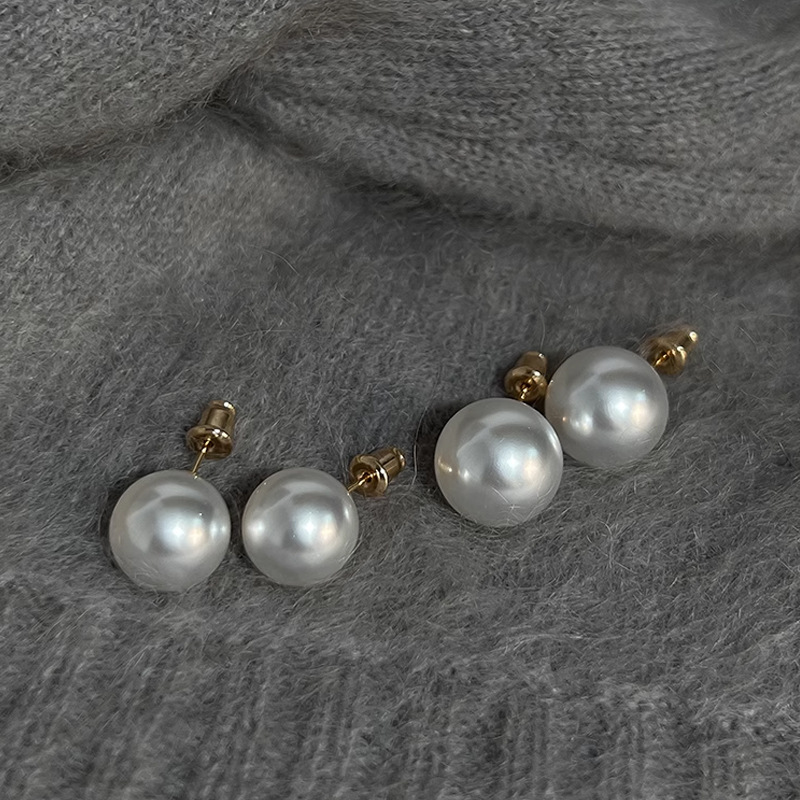 日本品质925银强冷光冰雪莹澳白fever博主同款大珍珠耳环高级感耳