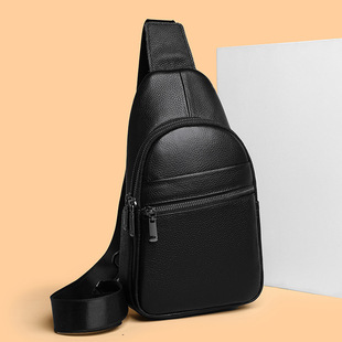 日本品質男包真皮潮流單肩包頭層牛皮斜挎包胸包軟皮背包休閑包