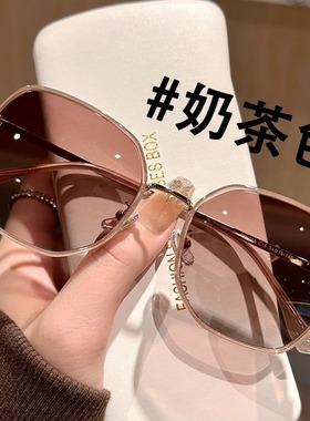 欧洲站新款韩系ins墨镜女奶油甜妹风穿搭街拍太阳眼镜高级感显瘦