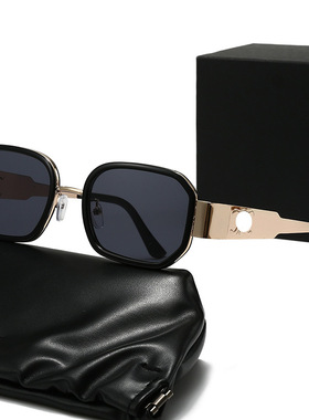 欧洲站2025新款太阳镜金属双圈镜框复古墨镜男士小框太阳镜大牌平