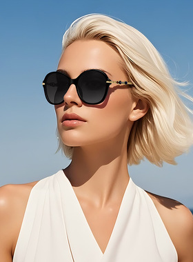 欧洲站时尚新款墨镜女高级感眼镜潮开车防晒防紫外线大脸网红太阳