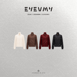 WT54IYQ297 全羊毛纯色高领毛衫 麻花拉链针织外套