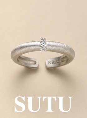 素图女s925纯银小众高级戒指指环