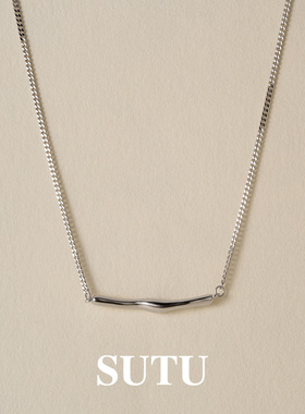 素图925银一字项链百搭气质项链