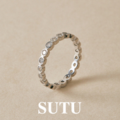 素图泡泡戒指925银轻奢小众高级感气质饰品个性 独特设计感指环女