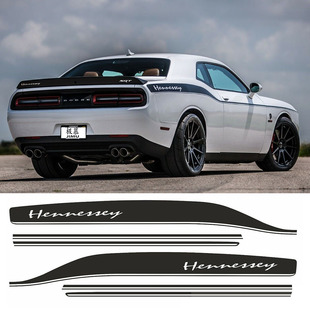 跨境热适用道奇挑战者地狱猫侧裙拉花汽车贴纸腰线个性贴画改装贴