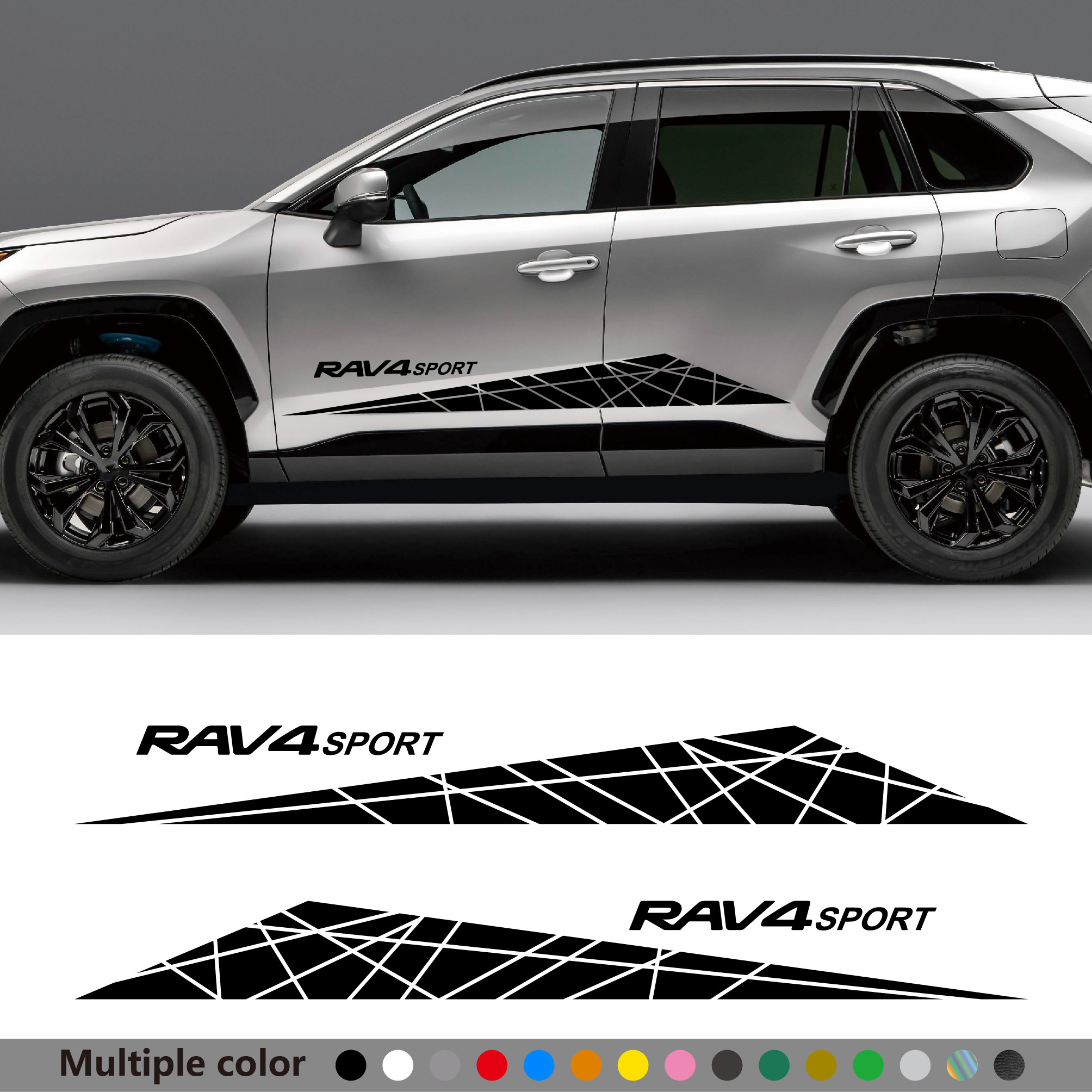 丰田 RAV4汽车侧门拉花蜂窝贴纸装饰拉花改装贴纸酷炫造型装饰DIY