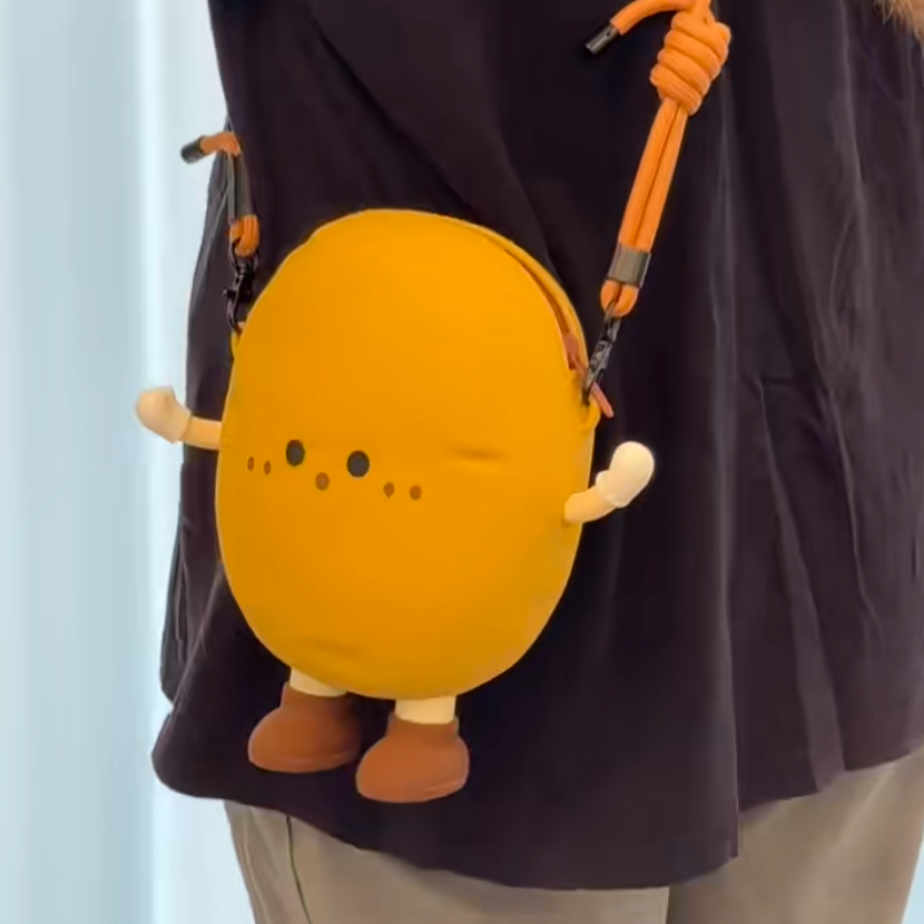 可爱土豆零钱手机斜挎包硅胶卡通儿童女2025新款生日礼物单肩包包
