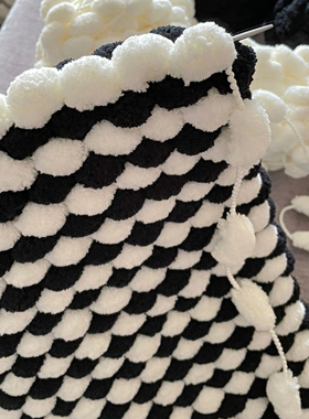 球球线毛毯编织diy盖毯织加密毛毯子勾坐垫粗毛线解闷手工礼物女