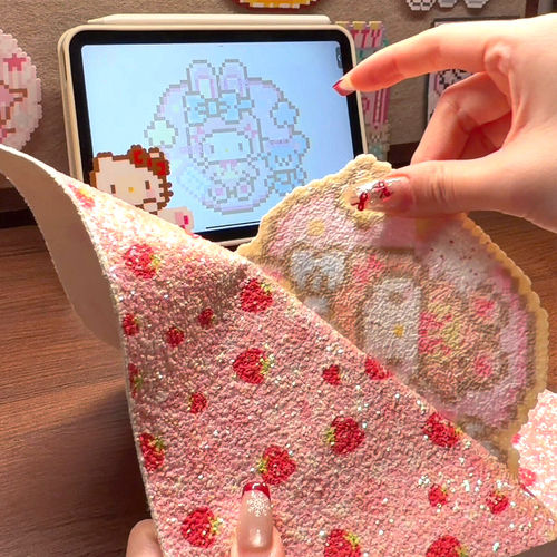 格利特布拼豆烘焙布材料包全套拼豆笔工具耐高温防烫布闪粉熨烫纸